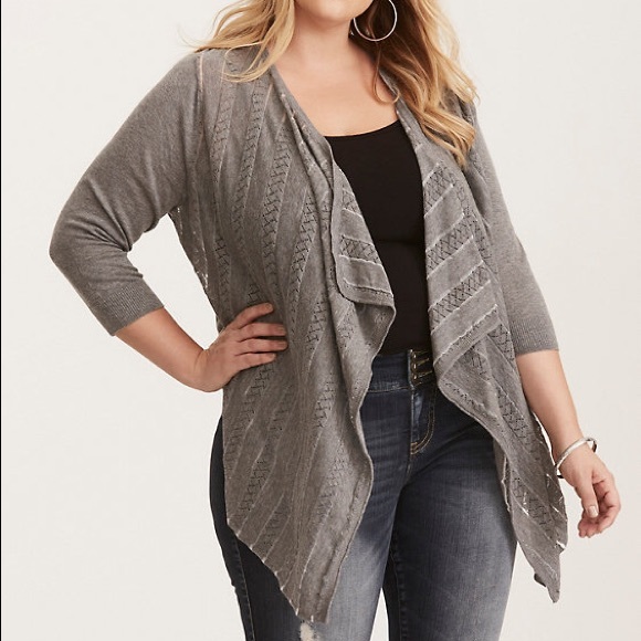 torrid Sweaters - 🎉SALE🎉 torrid pointelle drape front cardigan 3X